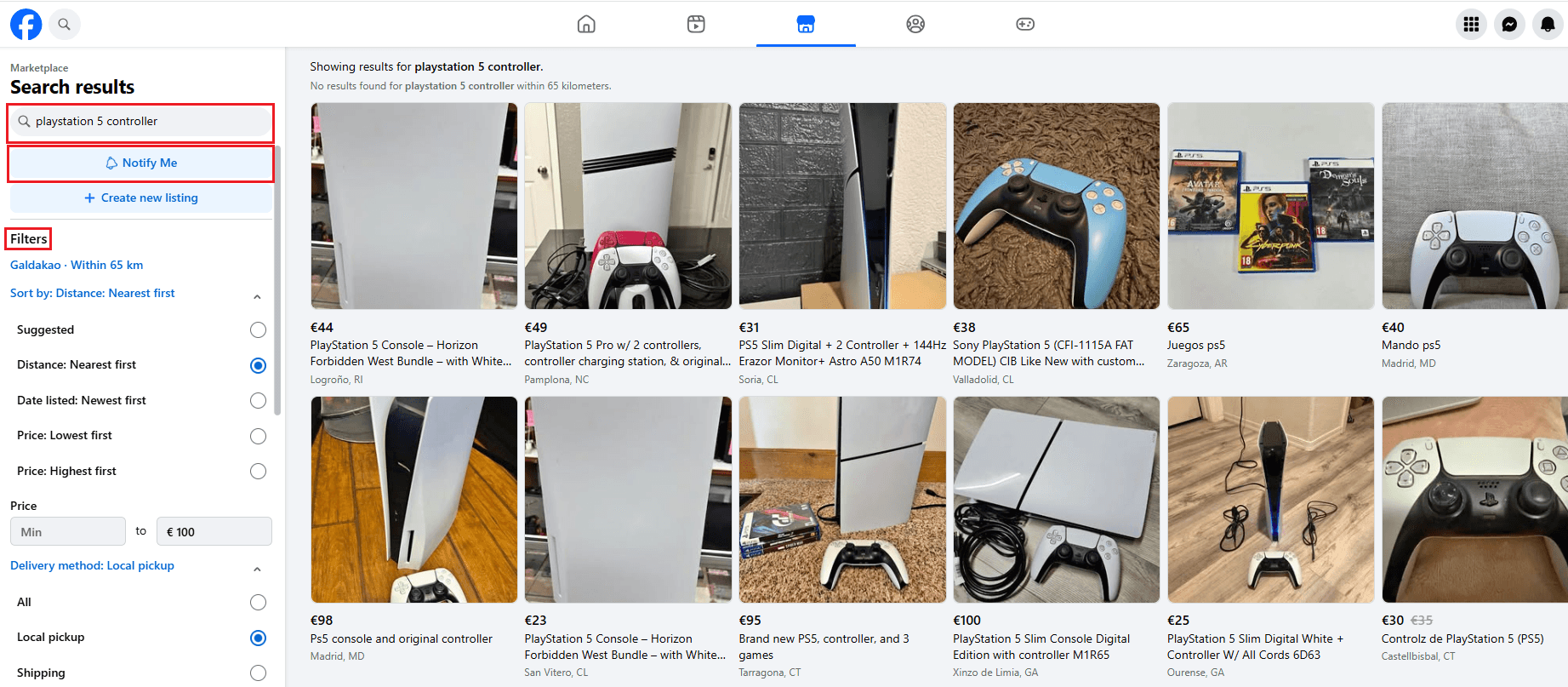 How to search and setup alerts on Facebook Marketplace